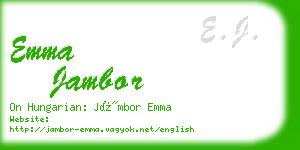 emma jambor business card